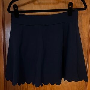 J. Crew Navy Blue Scalloped Skort